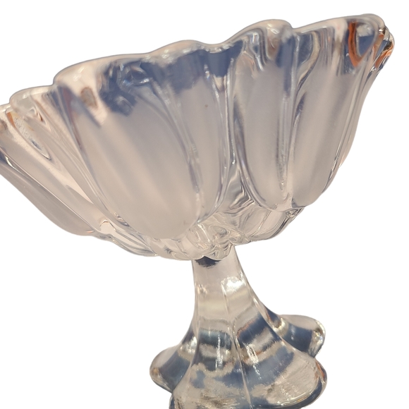 Vintage Mikasa Frosted Glass Crystal Satin Tulip Footed Bowl Dish Rare - Picture 7 of 16
